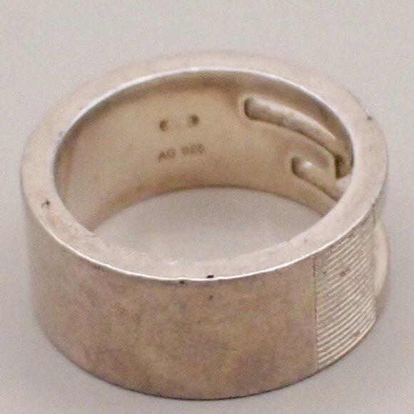 GUCCI G Logo Ring Sterling Silver Size JP 8 US 4.5 Italy Accessory - Picture 3 of 15